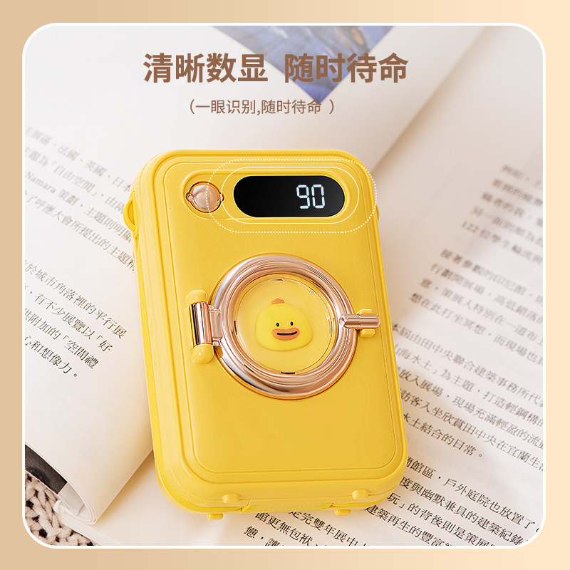 Portable cute bracket mobile charging creative cartoon ring buckle mobile phone comes with line 10000 mAh power bank