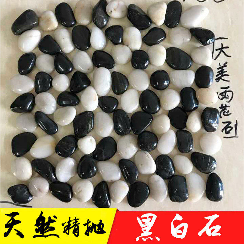 Natural rain flower stone pure black and white white jade head goose soft stone pebbles stone goose warm stone stone paving fish tank decoration
