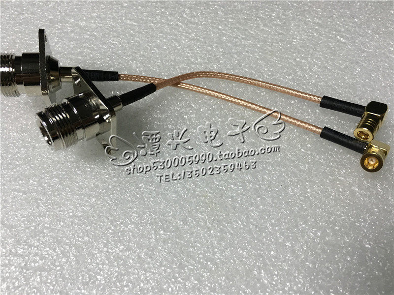 N-type female head flange fixed to SMB female elbow line N-KF to SMB-KW 50 ohm RF cable