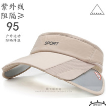 Retractable sun hat outdoor beach hat riding mountaineering anti-ultraviolet sports sweat-absorbing large-brimmed empty top hat summer