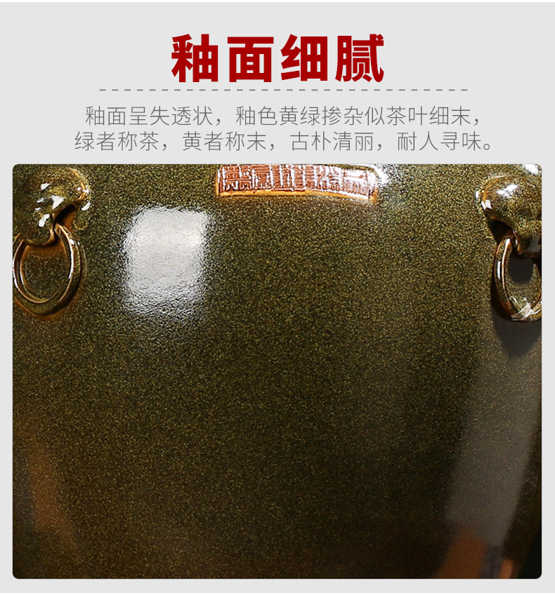 Ceramic barrel moistureproof cover gasket 50 jins home tea water jar with cover at the end of the storage tank household moistureproof insect - resistant