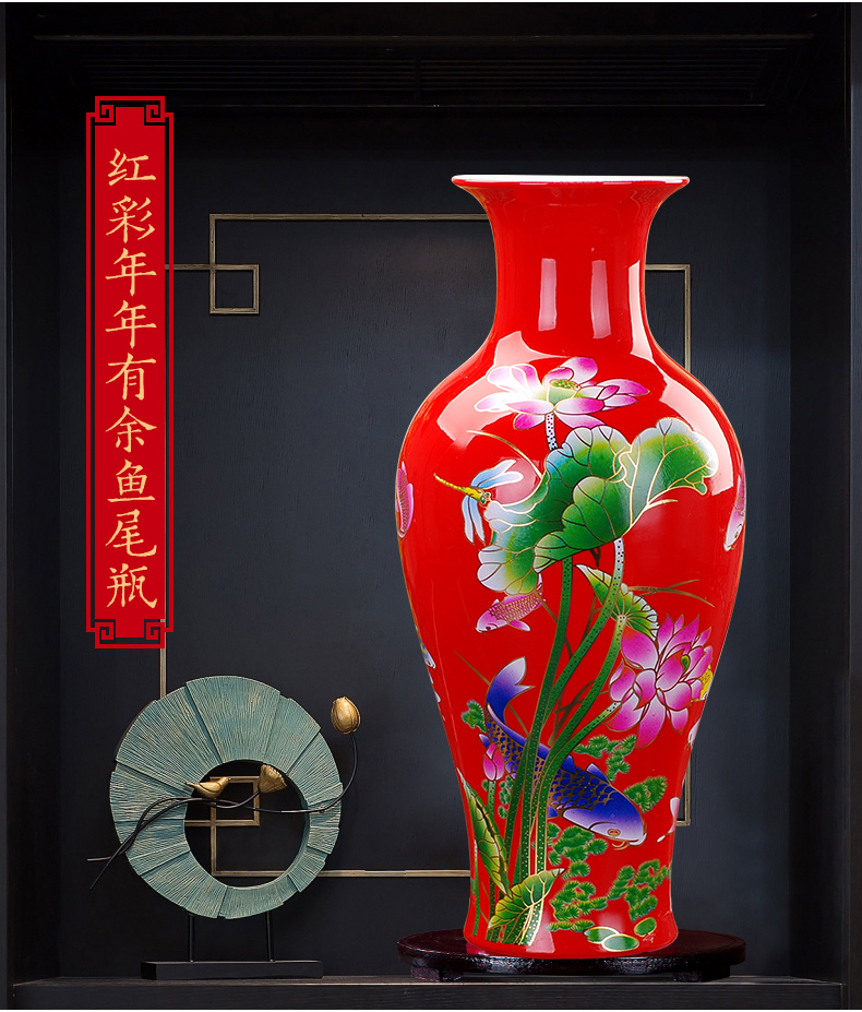 Jingdezhen ceramic vase furnishing articles sitting room flower arranging dried flower vase household of Chinese style to decorate the sitting room be born small place