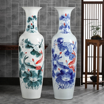 Jingdezhen ceramics hand-painted more than a year to land large vase Hotel opened housewarming Chinese living room high ornaments