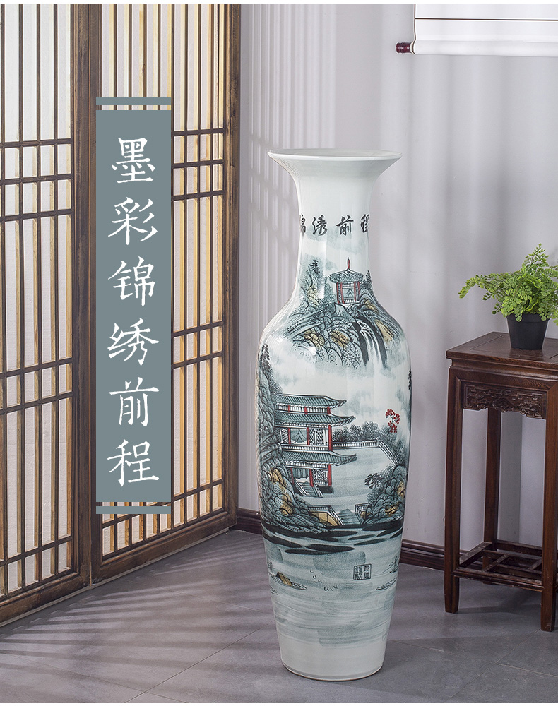 Jingdezhen ceramics manual hand - made bright future furnishing articles sitting room of large vase flower arranging hotel decoration