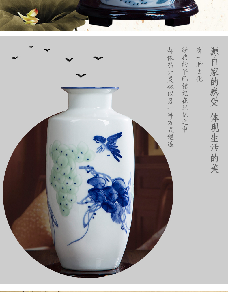 Jingdezhen hand - made ceramic porcelain vase furnishing articles hand - made lotus flower arranging the modern Chinese style living room sitting room adornment