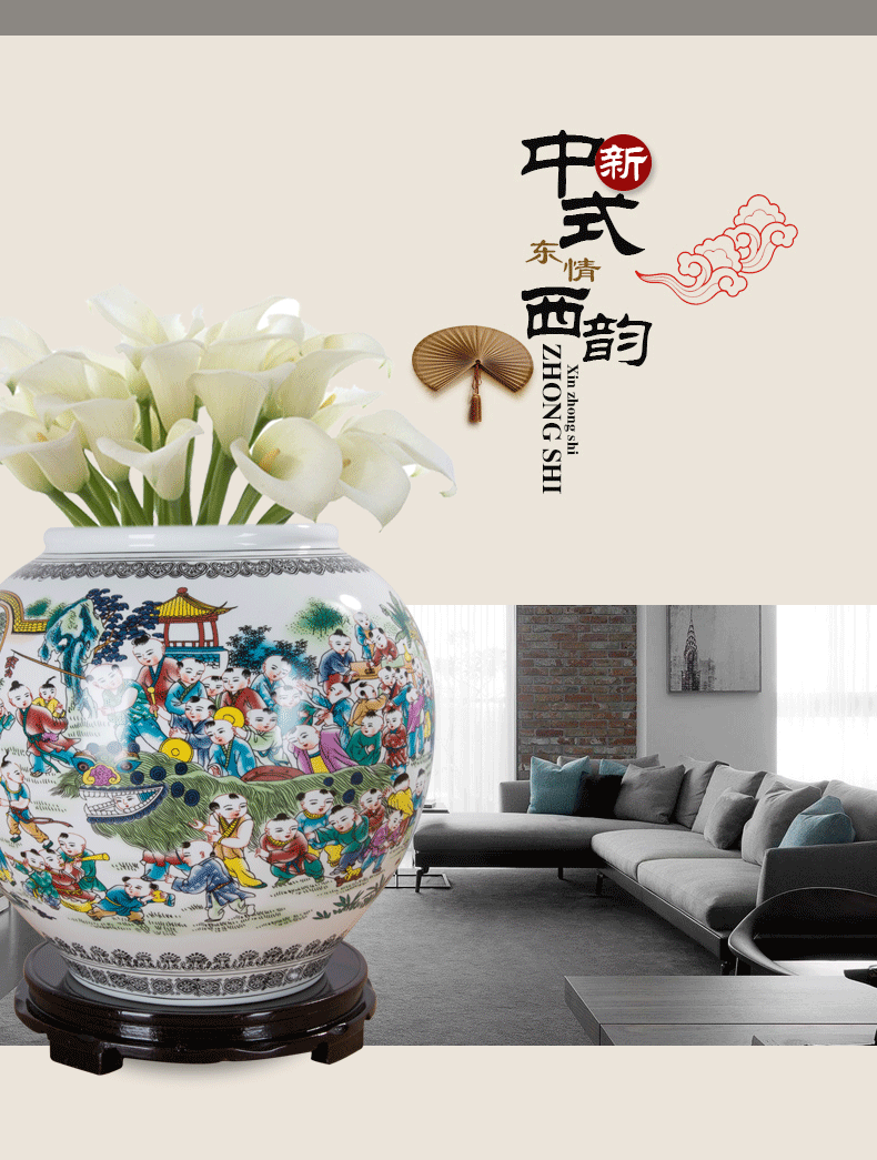 Jingdezhen ceramics archaize the ancient philosophers figure large vase Chinese style classical tank sitting room home decoration furnishing articles