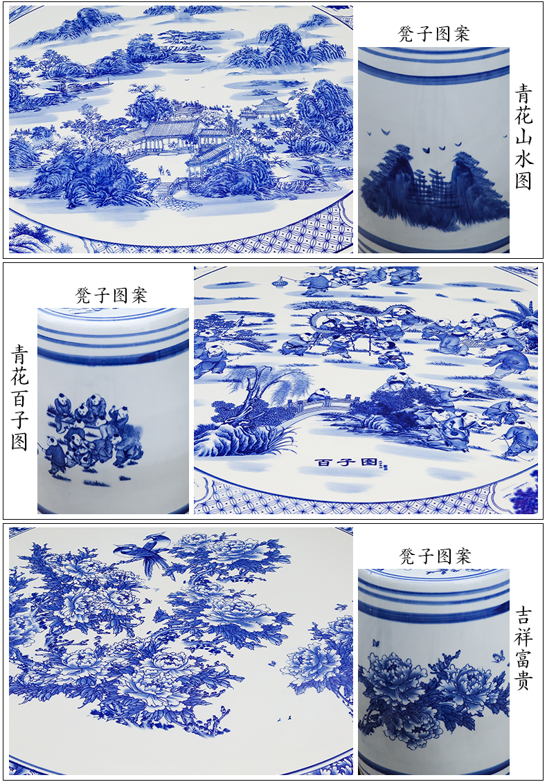 Jingdezhen ceramic who round table suit antique blue and white porcelain decorative balcony is suing courtyard garden chairs and tables