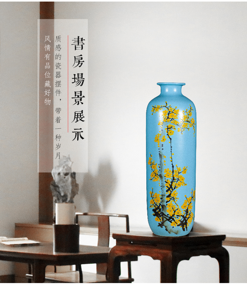 Jingdezhen ceramics modern new Chinese style of large vases, hand - made dried flowers, flower arrangement, the sitting room TV ark, furnishing articles