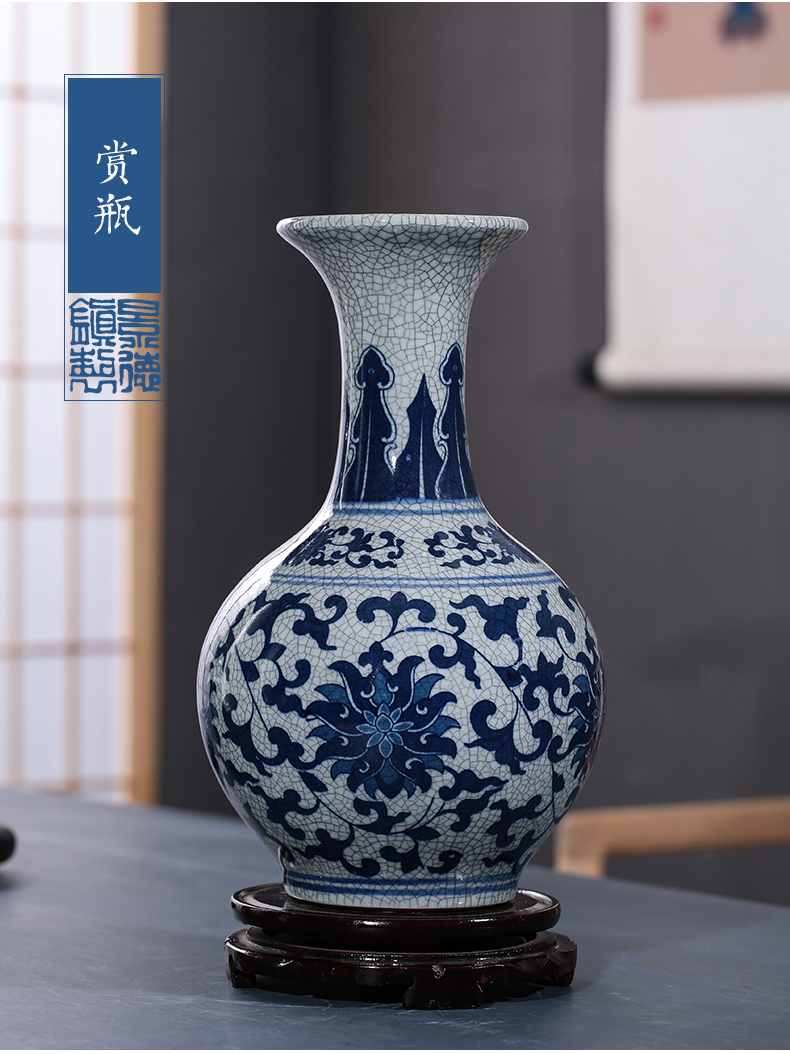 Jingdezhen ceramics antique blue and white porcelain vases, flower arrangement sitting room adornment style restoring ancient ways home furnishing articles porcelain