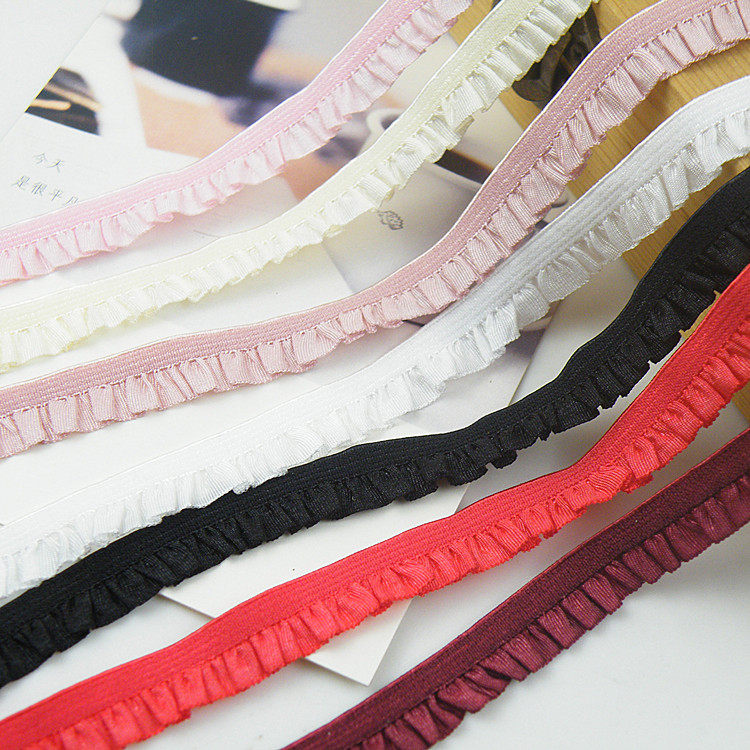 Color wrinkle elastic wooden ear lace adjuvant DIY fabric dress swirl with loose tape