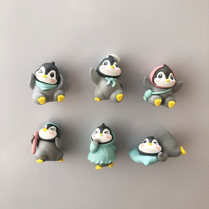 ins3D cute three-dimensional variety of penguin magnetic refrigerator stickers hole board whiteboard magnet stickers home decoration
