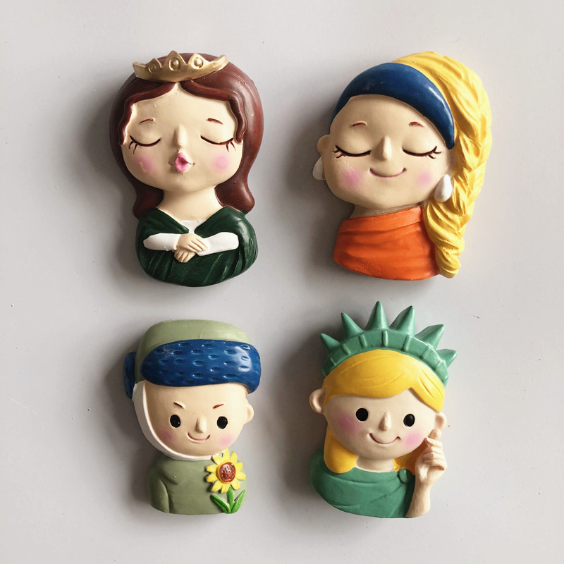 (4) Q edition original name painting Mona Liberty stereo resin refrigerator attached to Nordic style INS