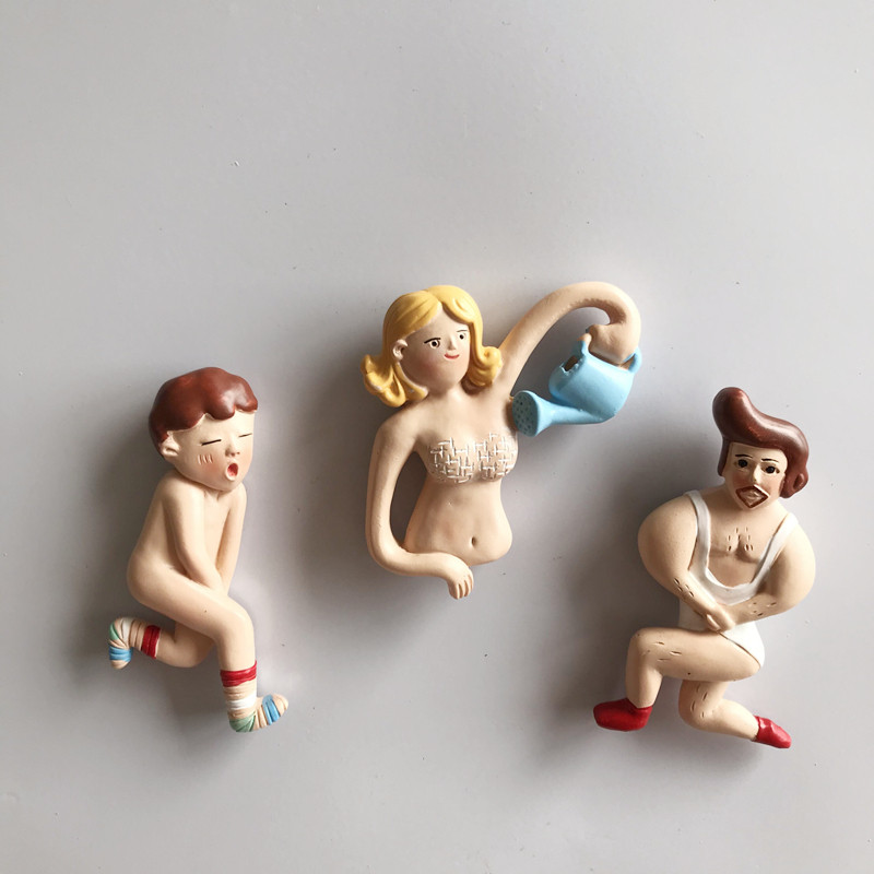 (4 pcs) New Cartoon Funny Characters Fridge Magnets Fun Creative Magnets