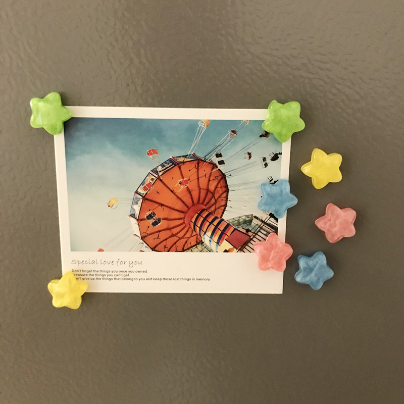 Cute solid resin geometric body creative magnetic whiteboard fridge with photo fixing magnetic set