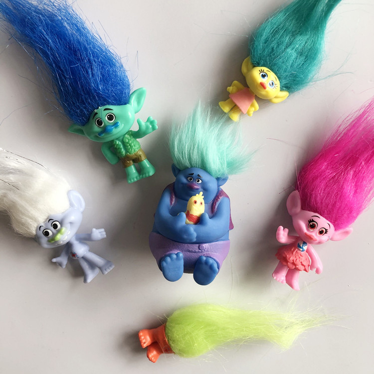 New creative troll baby magic hair elf combable Bobbi Blanche doll refrigerator stickers 3D three-dimensional magnet resin