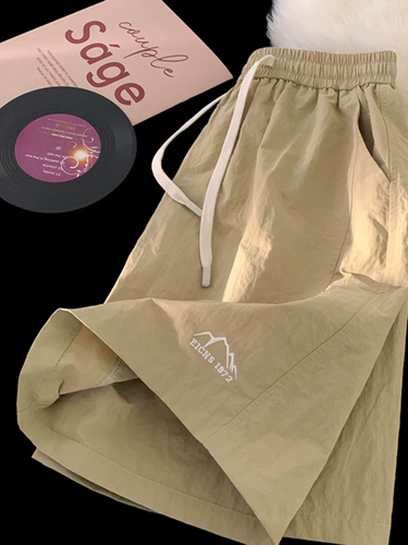 Сиреневые быстросохнущие дышащие пляжные шорты, спортивные дизайнерские ретро штаны, подходит для подростков, свободный крой, тренд сезона, в американском стиле