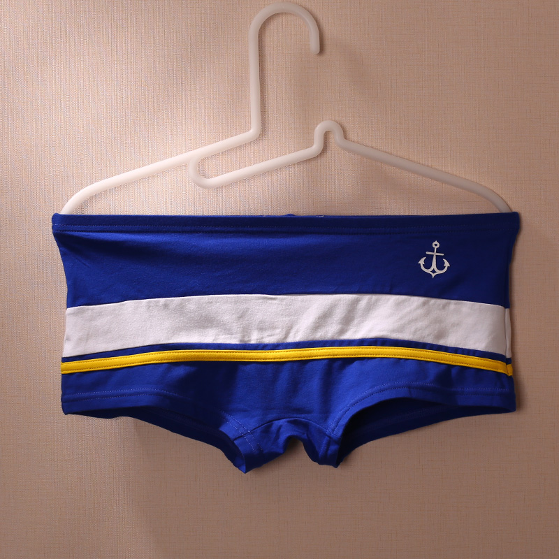 Quần lót nam bằng vải cotton Thanh niên eo thấp quần mỏng Thủy thủ neo boyshort cotton đồ lót gợi cảm quần lót nam sexy