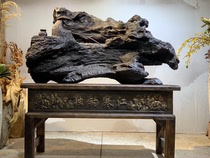 Gloomy ebony Ma Liu Hong Tsubaki solo river cold fishing handmade clear carving living room entrance partition decoration root carving large wood carving