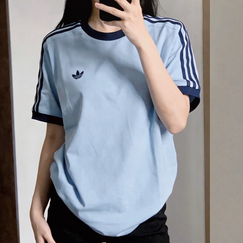 Adidas Adidas Clover Blue Short-Sleeved American Retro Half-Sleeved Top Campus T-Shirt Kg6323 Adidas Adidas Clover Blue Short-Sleeved American Retro Half-Sleeved Top Campus T-Shirt Kg6323