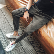 Autumn and winter corduroy pants men padded velvet casual pants Korean trend small feet Haren pants mens pants