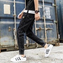 Jeans men 2019 autumn Joker trousers Korean fashion fashion fashion brand black casual pants nine-point loose pants