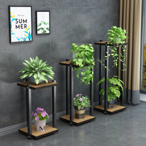 Flower stand wrought iron multi-storey indoor floor saving space multi-meat pot stand green flower shelf living room balcony