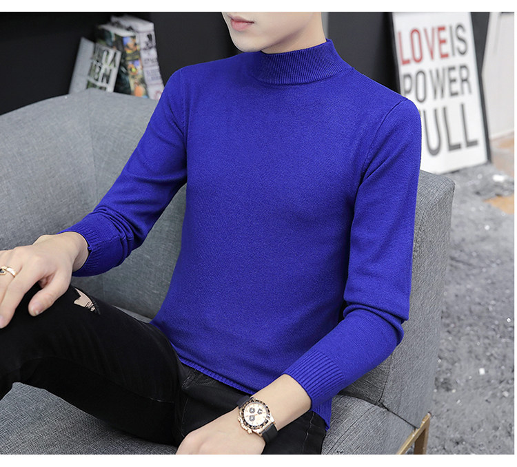 Демисезонный трикотажный приятный телу кашемировый свитер, высокий воротник, облегающий крой, увеличенная толщина 1834838250 