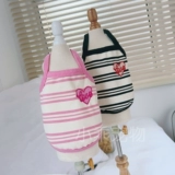 Любовные палочки вышитые полосатые камизолы и собака Тедди Йорк Лето, чем летняя одежда Панды