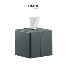 EMAES Nordic ins creative home living room square tissue box handmade leather hotel toilet paper box