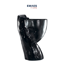 EMAES European black translucent platinum crystal high-grade creative abstract model room decorations figure Vase ornaments