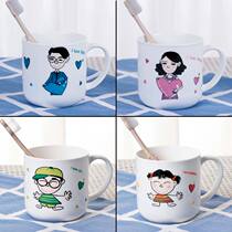 Brush Cup childrens mouthwash Cup ceramic set a family of three court clothes parent-child toothbrush cup Tooth Cup couple