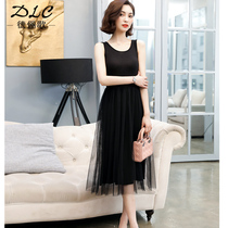 Vest dress womens autumn and winter sleeveless modal sling mesh base skirt spring and autumn wear long dress