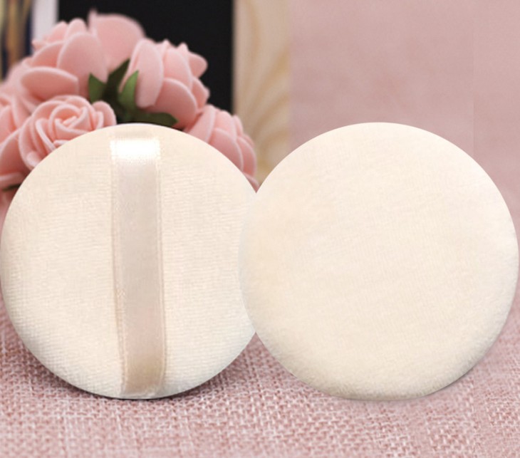 Photo studio small flocking ribbon hook hand loose powder flutter Cotton flutter Powder puff Makeup artist special makeup small hook flutter