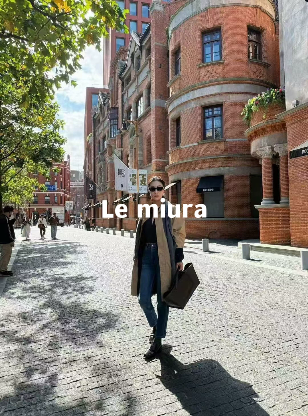Дизайнерская модель Le Miura, простая лацканная однобортная пальто-куртка свободного кроя из твила