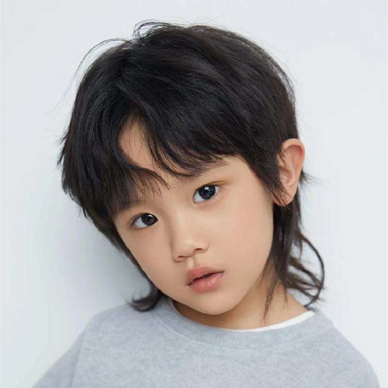 Children's Mullet Wig, Short Hair for Boys, Daily Wear, Realistic, Fashionable, for Performances, Photo Shoots, Styling, Full Head Wig Style
