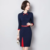 Осеннее модное элитное платье для работы, пиджак классического кроя, яркий броский стиль