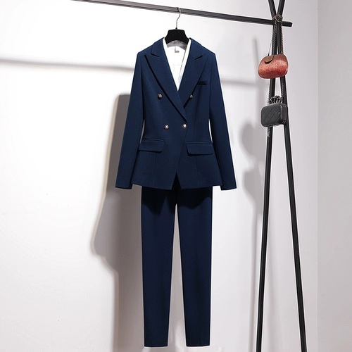 Костюм для работы, пиджак классического кроя, комплект, изысканный стиль, осенний