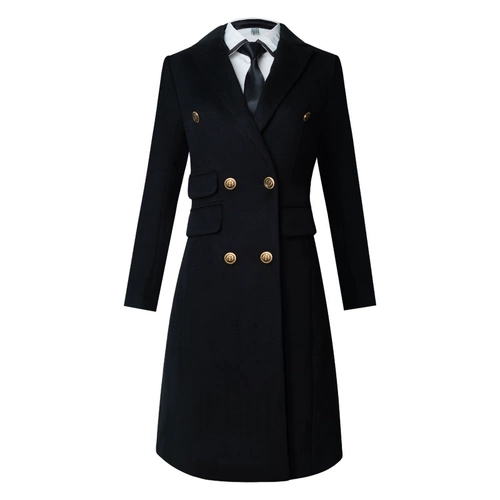Длинное приталенное шерстяное пальто, пиджак классического кроя, комбинезон, средней длины, в британском стиле