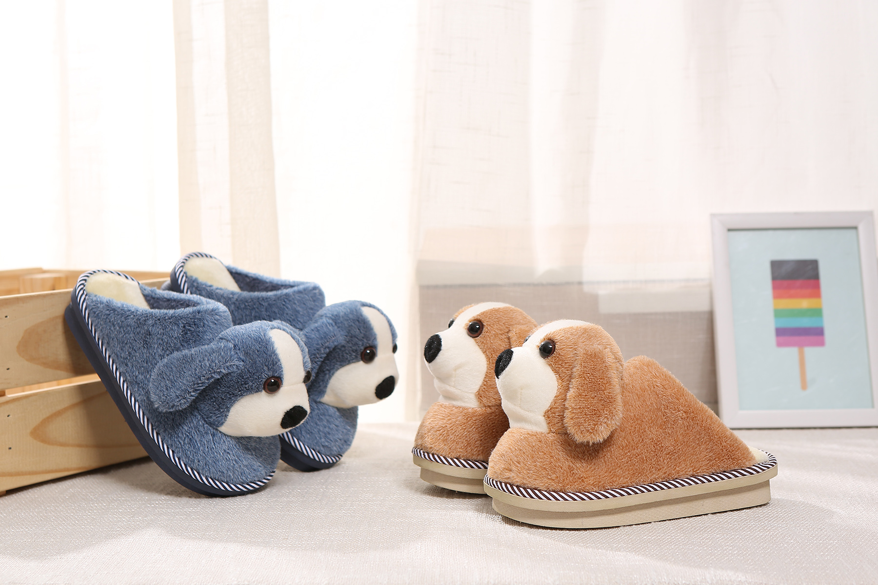 Chaussons enfants en suède pour hiver - semelle caoutchouc - Ref 1015076 Image 15
