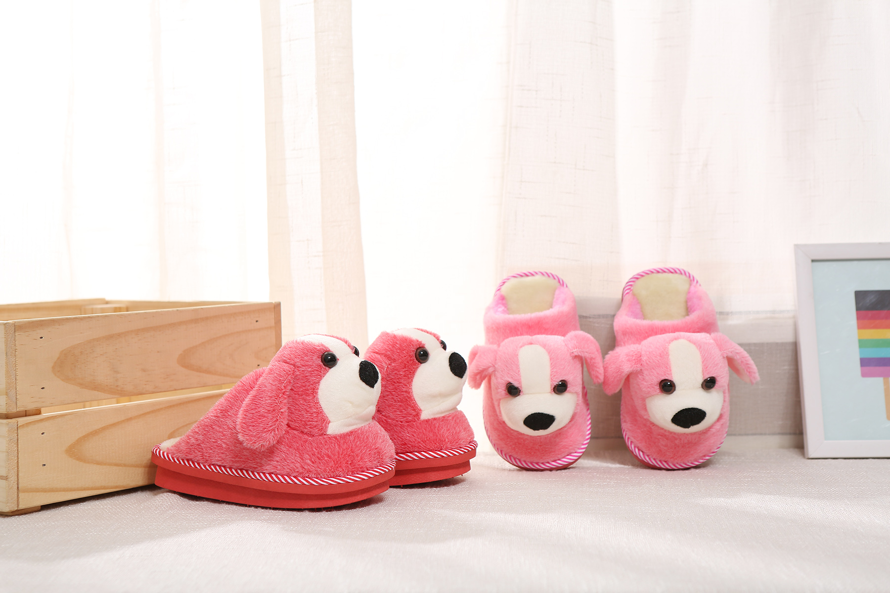 Chaussons enfants en suède pour hiver - semelle caoutchouc - Ref 1015076 Image 18