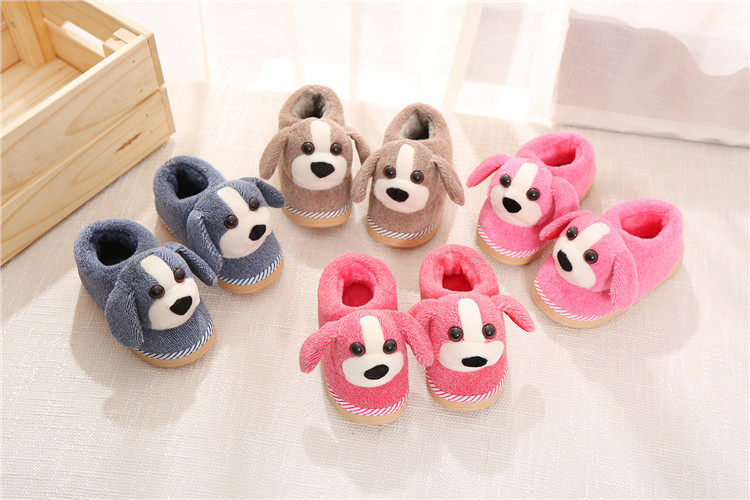 Pantoufles enfants en suède pour hiver - semelle caoutchouc - Ref 1011493 Image 28