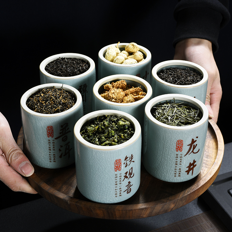 Small tea house auspicious elder brother up with ceramic seal pot store receives tea accessories pu - erh tea pot seal