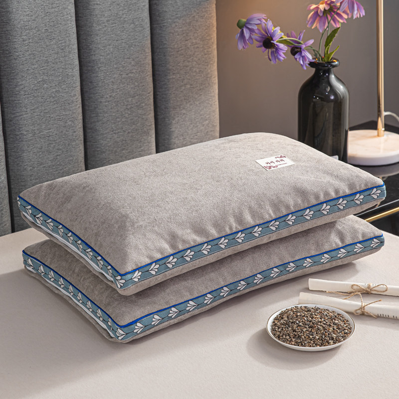 Full buckwheat pillow Single adult adult low pillows full cotton buckwheat husk buckwheat husk sleep pillow core neck pillow short pillows