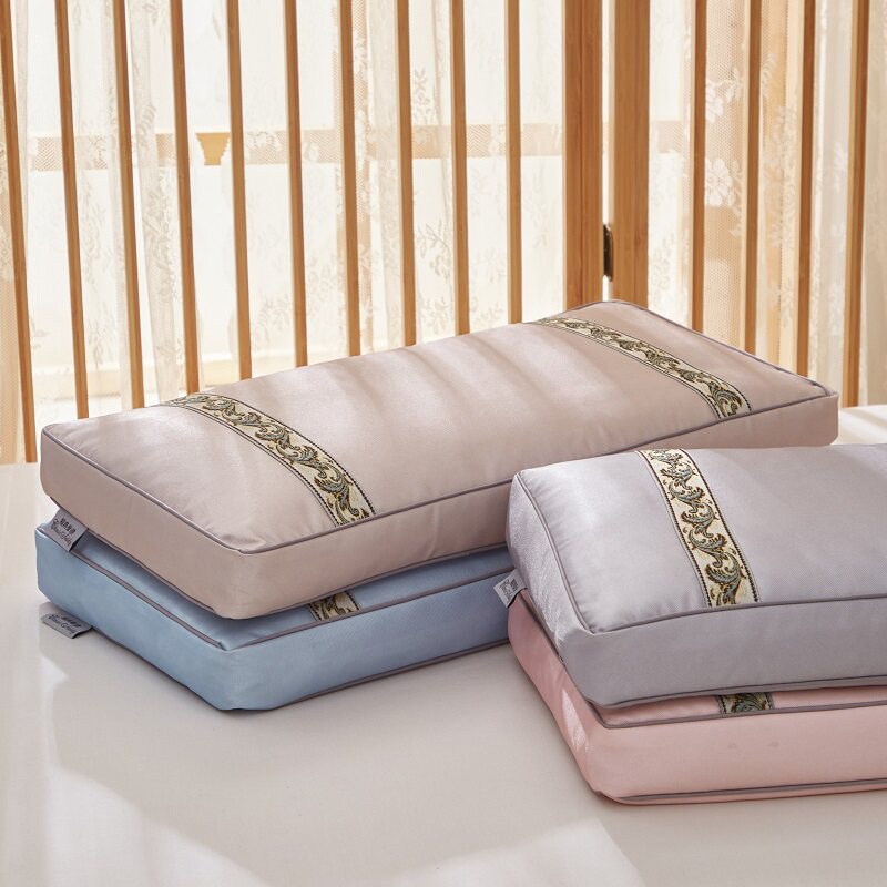 Ice Silk Full Buckwheat Ai Herb Cool Pillow Low Pillow Summer Cool Mat Pillow Single Nap Sleep Aid Sleep Summer Breathable Cool