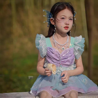 Mermaid Clothes Girls' Swimsuit Kidsren's Quick-Drying One-Piece Swimsuit 2026 Summer New Style Girls' Swimsuit Princess Style