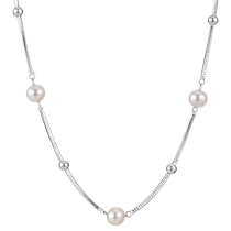 Collier de perles deau douce naturelle Lan blanc avec chaîne de chandail femelle long section 925 argent dorigine argent petit crowddesign XL2871