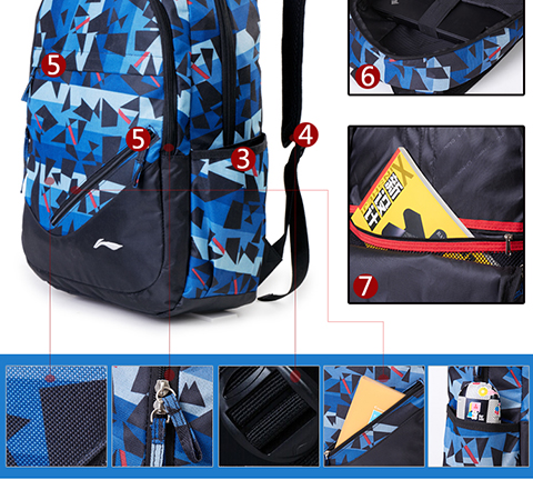 Ba lô đường phố Li Ning ba lô nam học sinh trung học cơ sở nữ trung học phiên bản Hàn Quốc của ba lô thời trang công suất lớn - Ba lô balo puma
