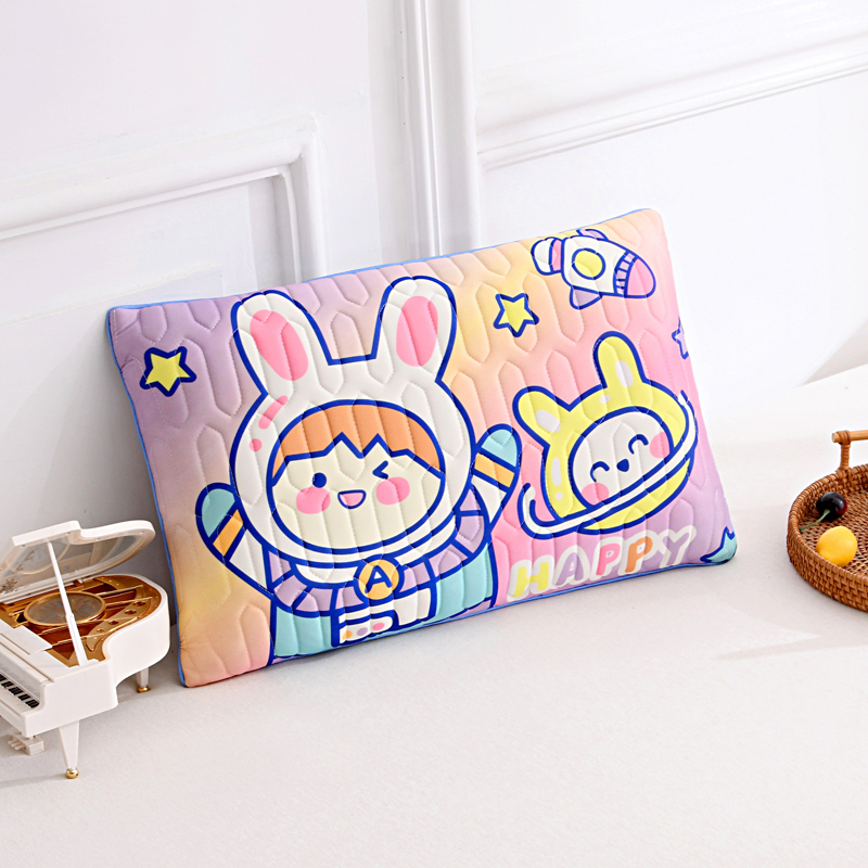 Children's summer cool ice silk latex pillow set removable and washable kindergarten 3-5-8 years old nap pillow spaceman