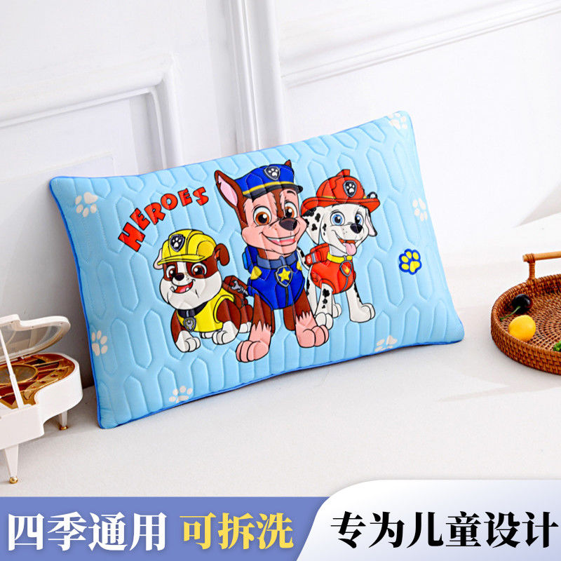 Children's pillowcase pure cotton cartoon cartoon car male and female baby summer cool ice silk latex mat pillowcase 30*50