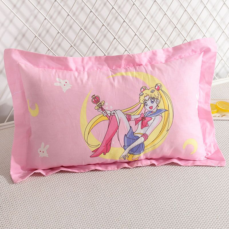 Children's 100 cotton kindergarten pillow cover girl cartoon cute KT cat beautiful girl pillowcase 30*50 zipper style